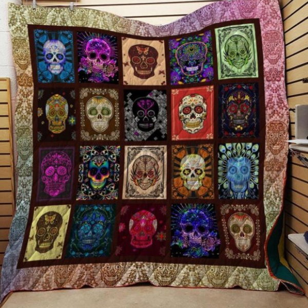 Skull Fabric 3D Quilt Blanket