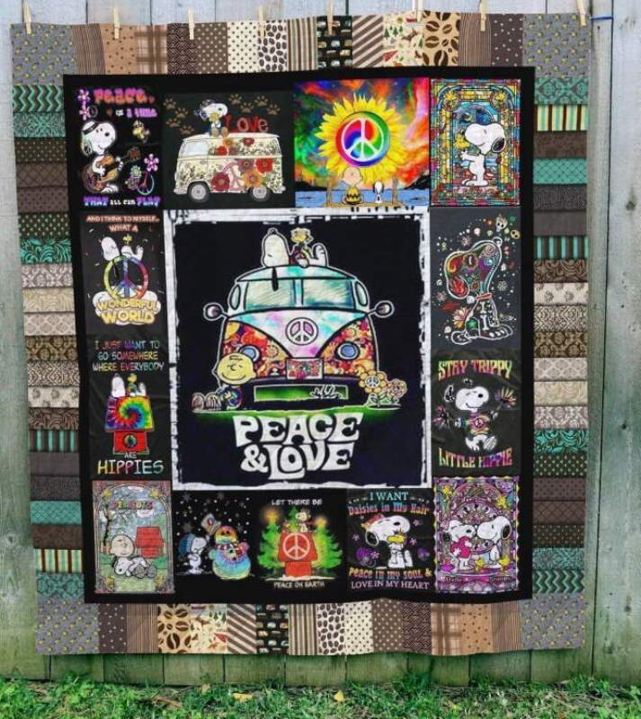 Snoopy Hippie 3D Quilt Blanket