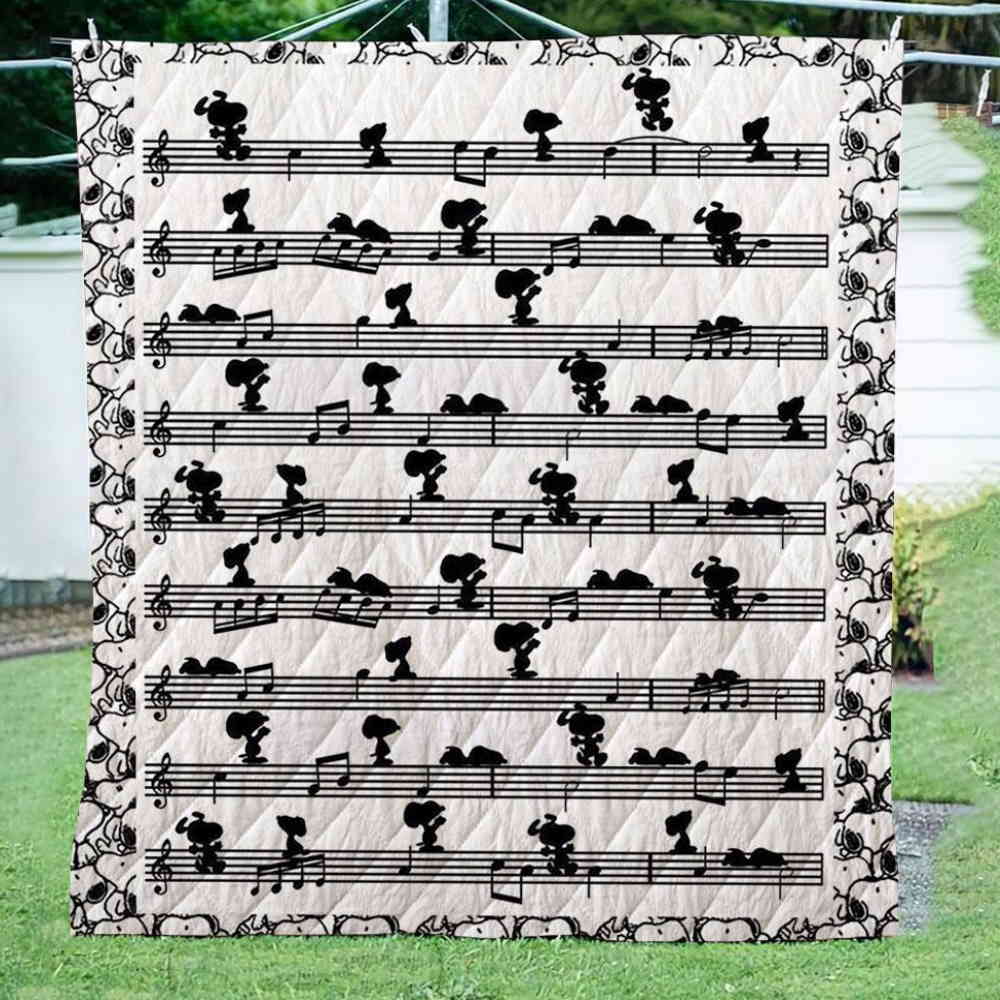 Snoopy Music 3D Quilt Blanket