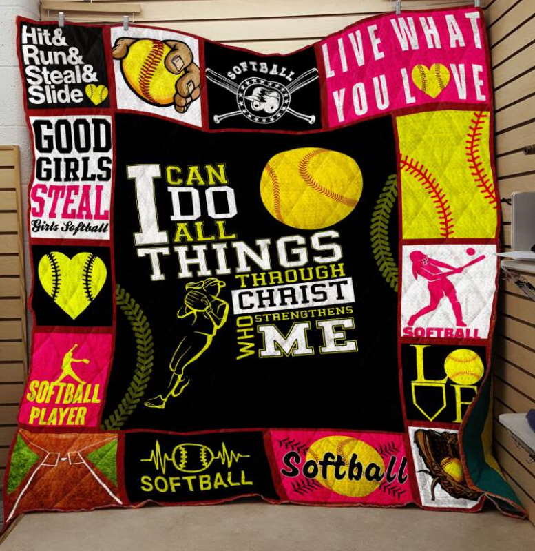 Softball Can Do All Things 3D Quilt Blanket