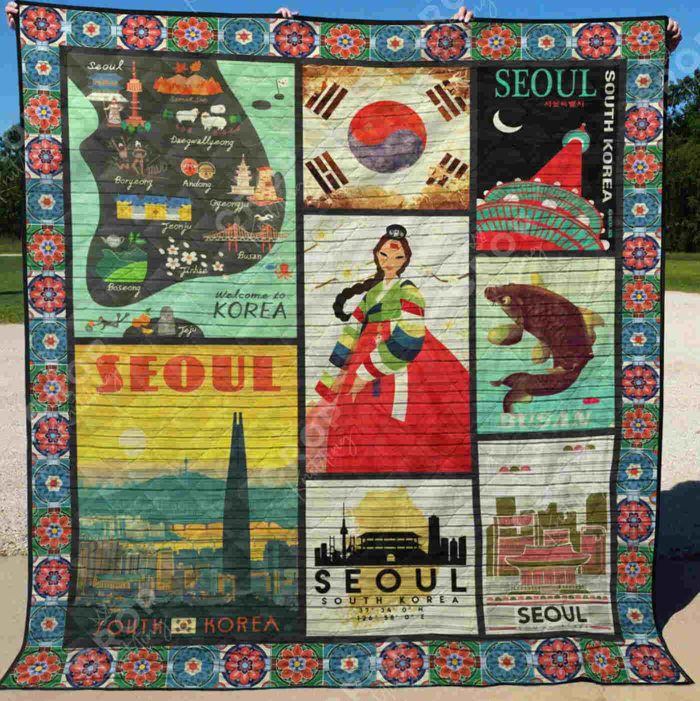 South Korea 3D Quilt Blanket