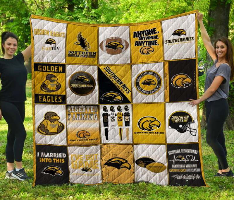 Southern Miss Golden Eagles Football 3D Quilt Blanket