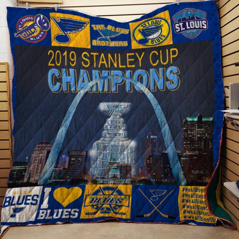 St. Louis Blues Stanley Cup Champions 3D Quilt Blanket