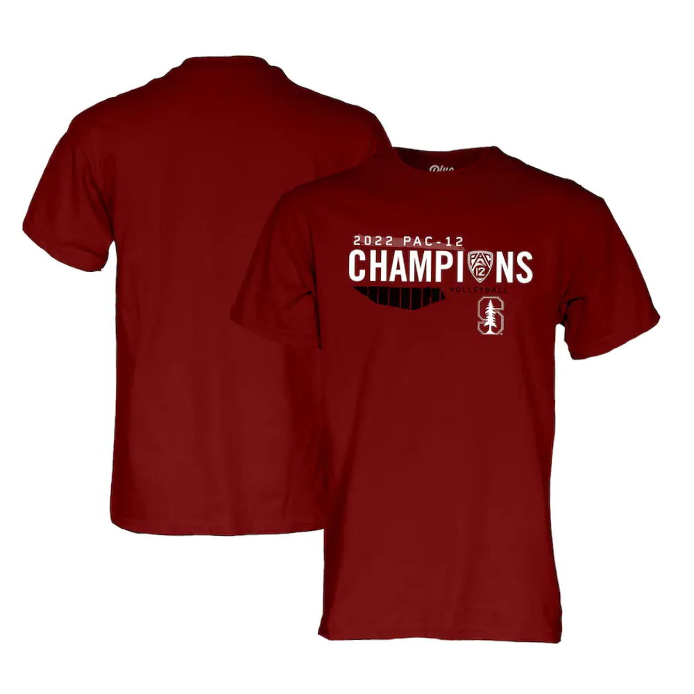 Stanford Cardinal 2022 PAC-12 Regular Season Women’s Volleyball Champions Locker Room T-Shirt