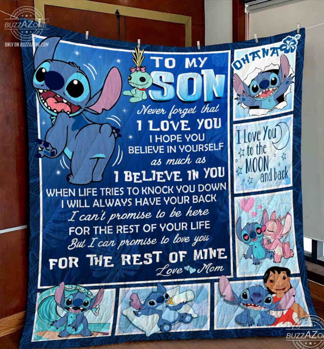 Stitch Son Mom Have Your Back Quilt Blanket