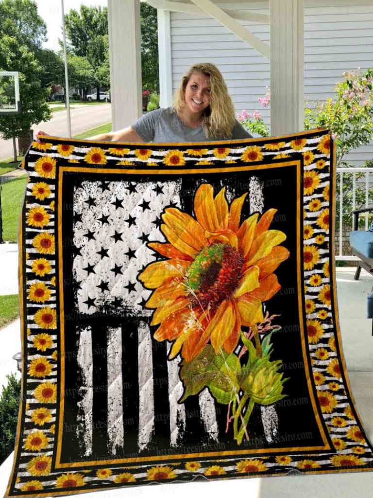 Sunflower Flag Quilt Blanket