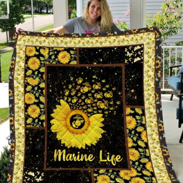 Sunflower Marine Life 3D Quilt Blanket