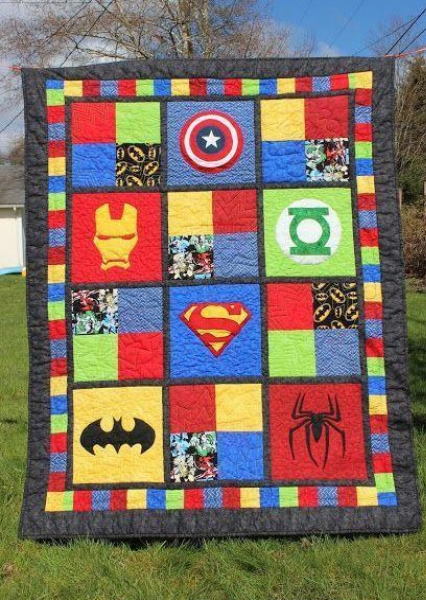 Superheroes Fabric 3D Quilt Blanket