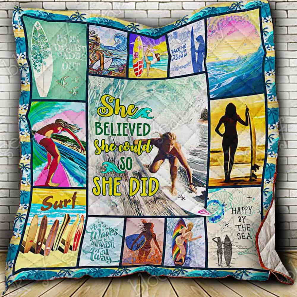 Surf Girl Quilt Blanket