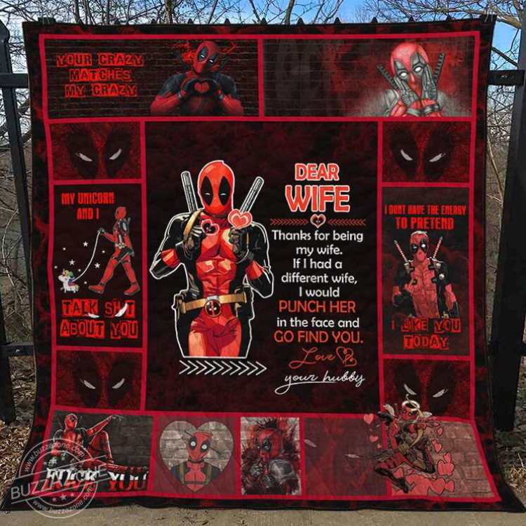 Thanks For Being My Wife Deadpool Quilt Blanket