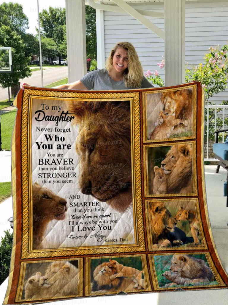 To Daughter Lion Quilt Blanket