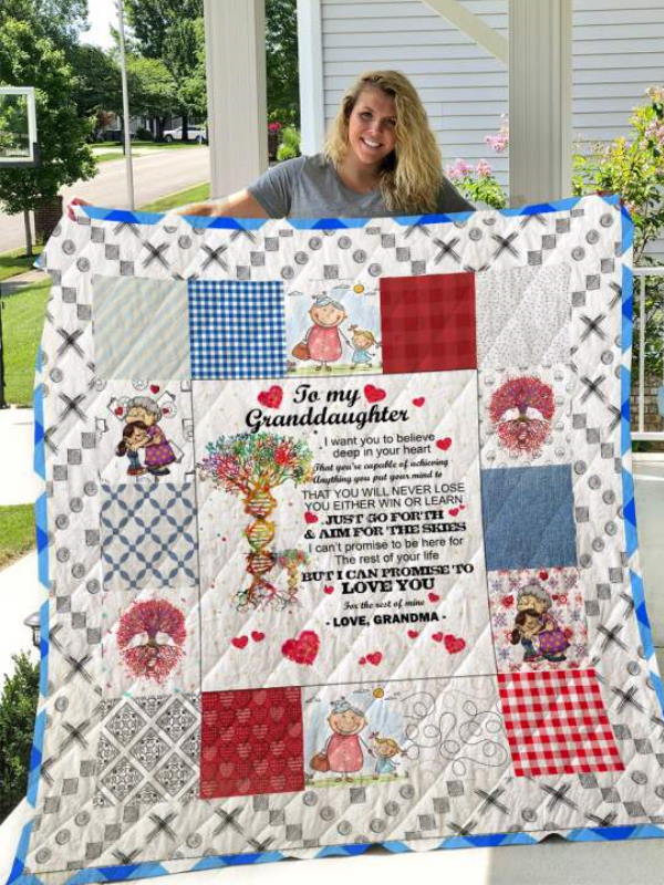 To My Granddaughter 3D Quilt Blanket Blank