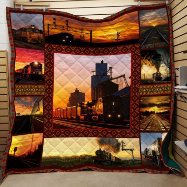 Train Printing 3D Quilt Blanket