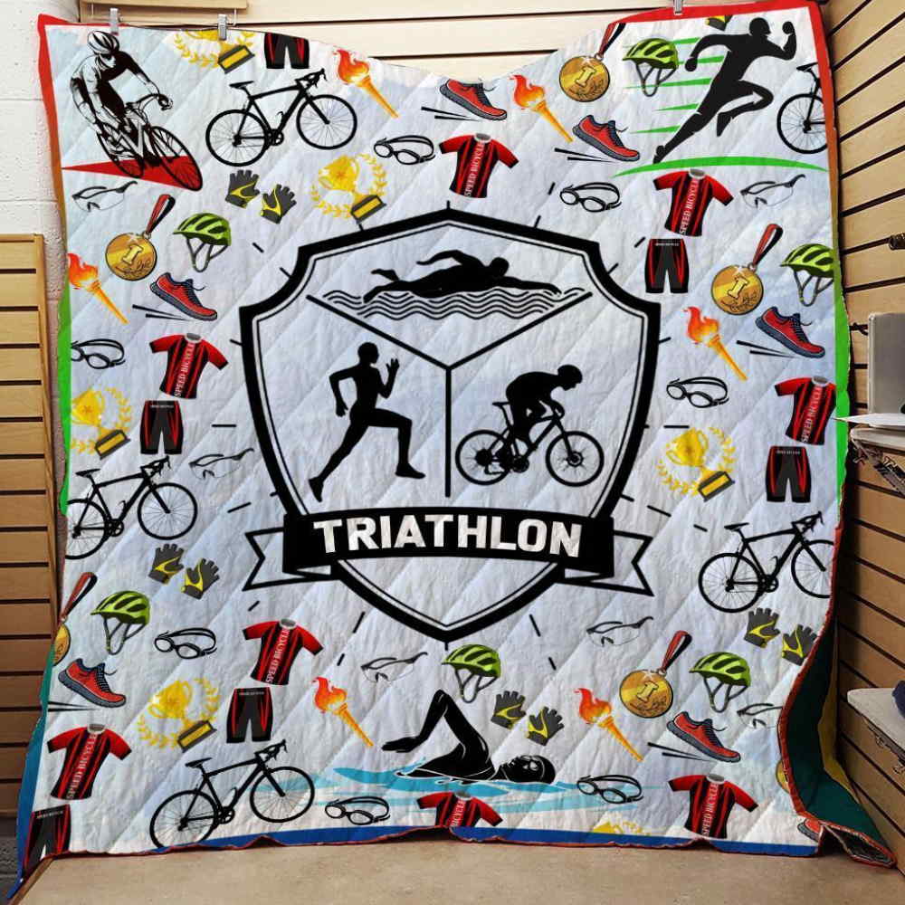 Triathlon 3D Quilt Blanket