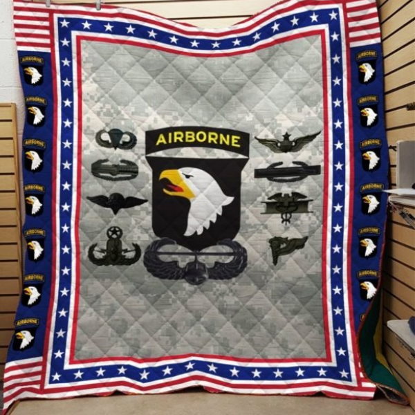 U.S. Airborne 3D Quilt Blanket