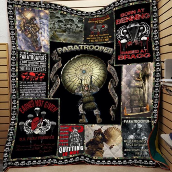 U.S. Army Paratroopers Quilt Blanket