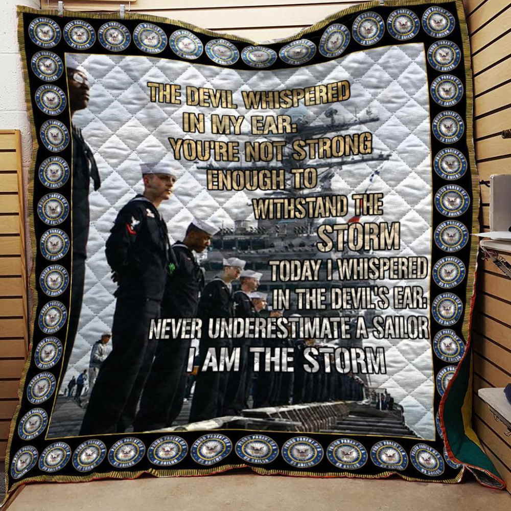 Us Navy Storm 3D Quilt Blanket