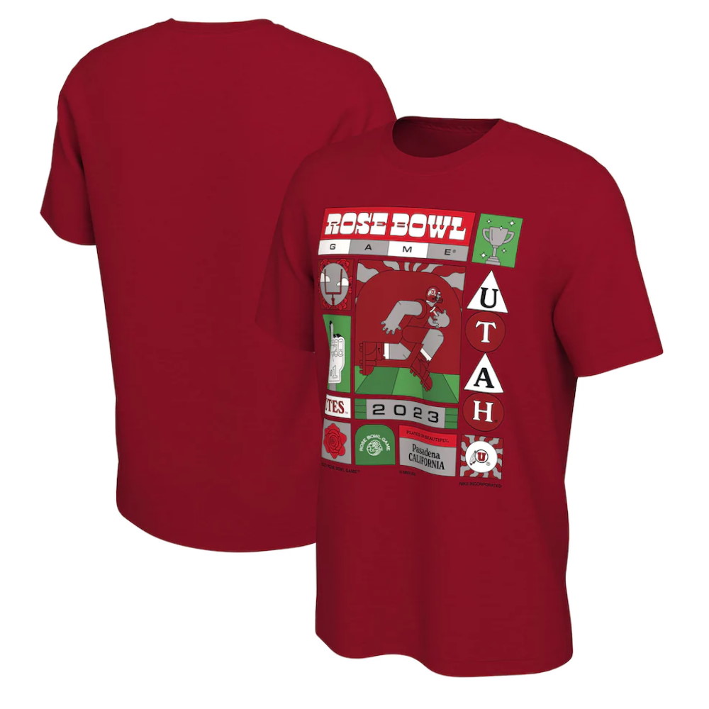 Utah Utes 2023 Rose Bowl Illustrated T-Shirt