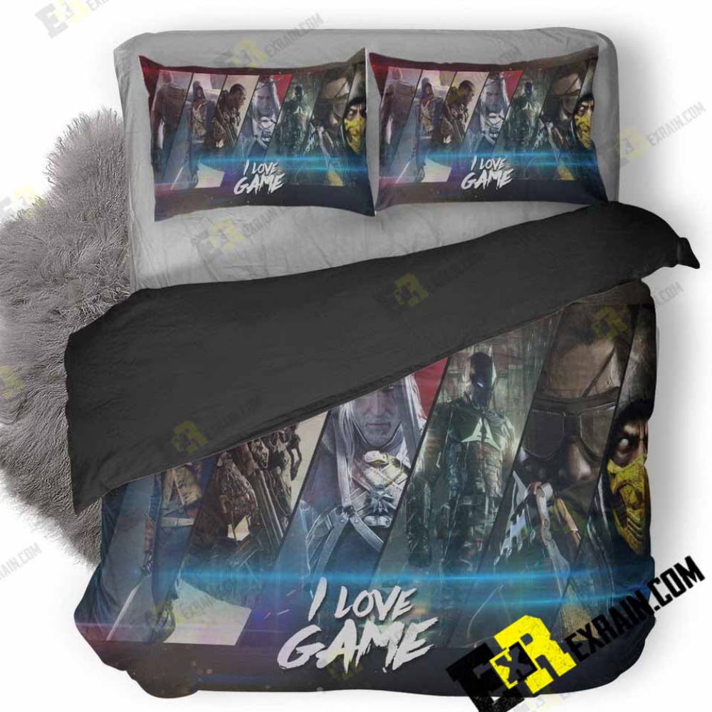 Video Games Collage Wide 3D Bedding Set