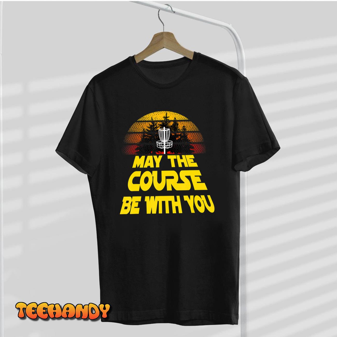 Vintage Retro Disc Golf May The Course Be With You Men Women T-Shirt