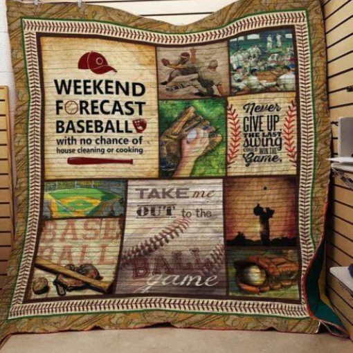 Weekend Forecast Baseball Quilt Blanket