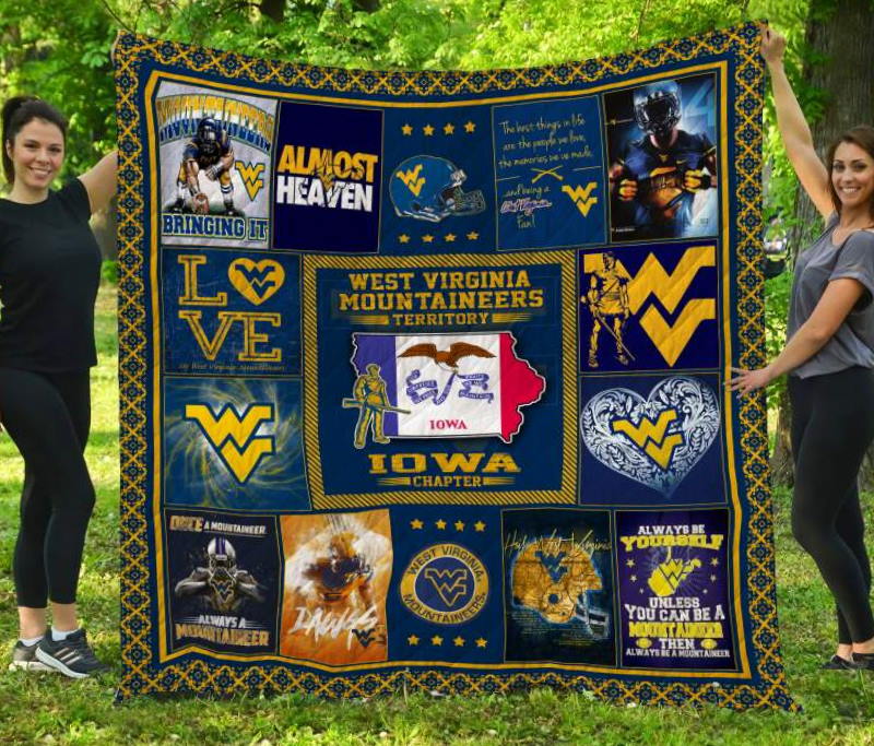 West Virginia Mountaineers Iowa 3D Quilt Blanket