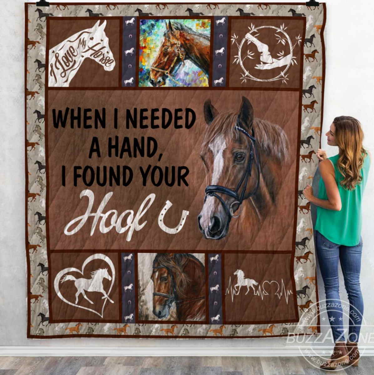 When Needed hand Found Your Hoof Quilt Blanket