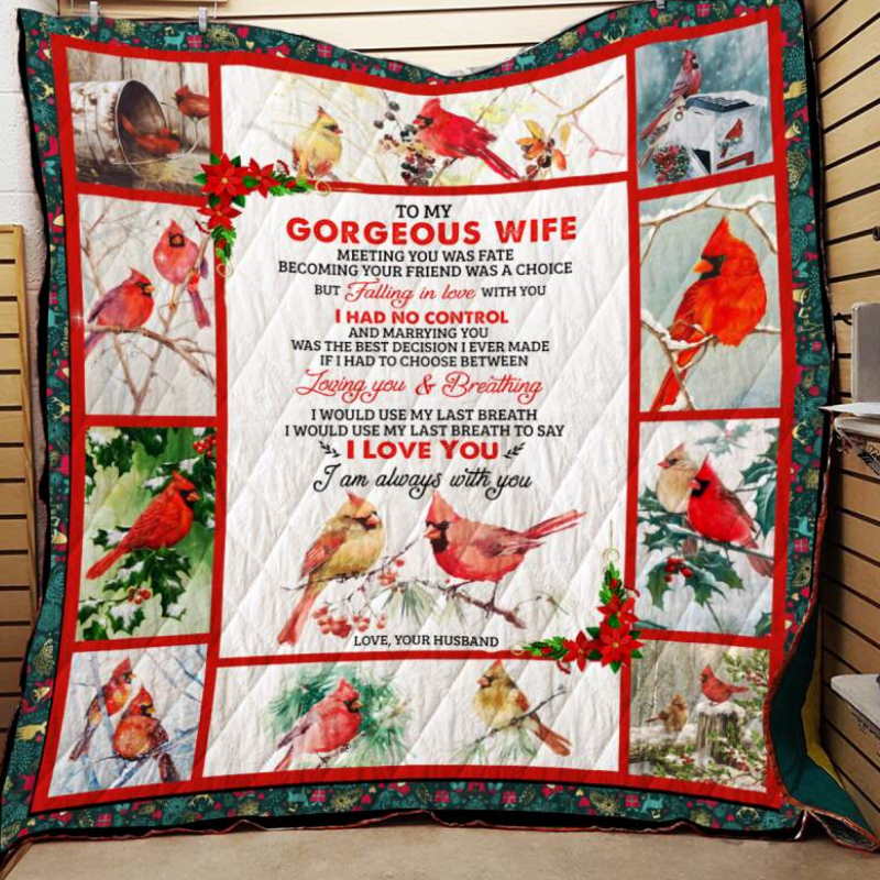 When Say Love You Cardinal Bird Quilt Blanket