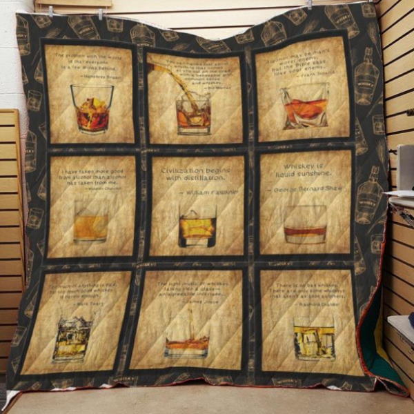 Whisky Fabric 3D Quilt Blanket