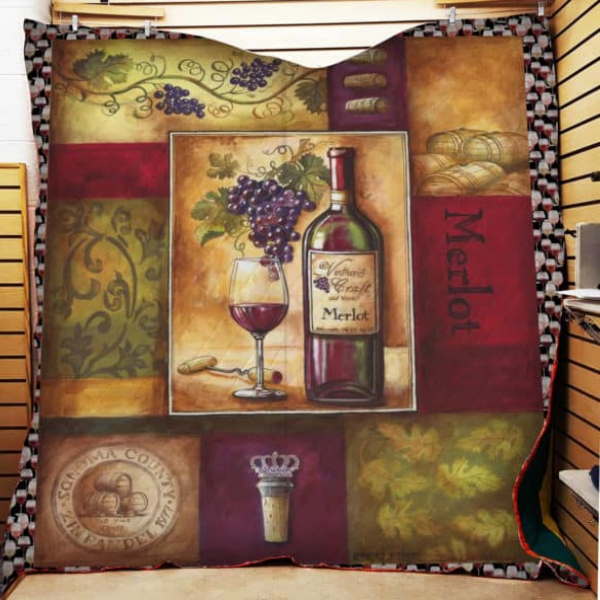 Wine Merlot Lover Quilt Blanket