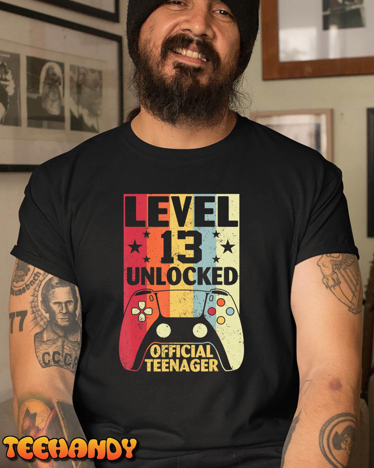 13th Birthday Shirt. Level 13 Unlocked, Official Teenager T-Shirt