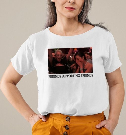 Jamie Lee Curtis Wearing Friends Supporting Friends Michelle Yeoh Shirt