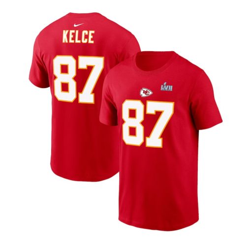 Travis Kelce Kansas City Chiefs Super Bowl LVII Name & Number T-Shirt