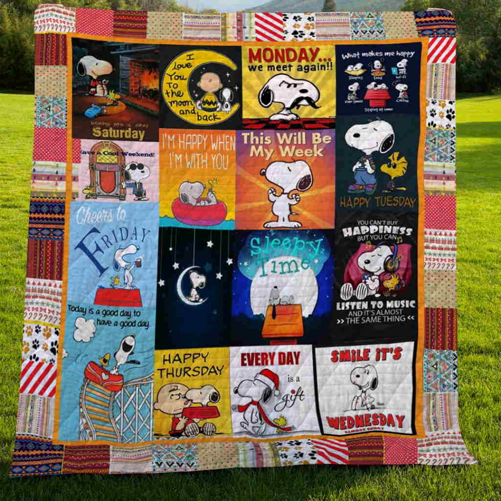 A Week Of Snoopy 3D Quilt Blanket