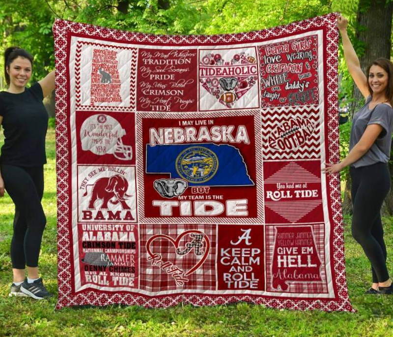 Alabama Crimson Tide Nebraska 3D Customized Quilt Blanket