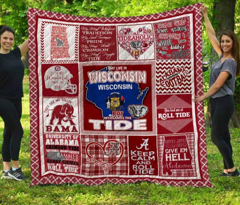 Alabama Crimson Tide Wisconsin 3D Quilt Blanket