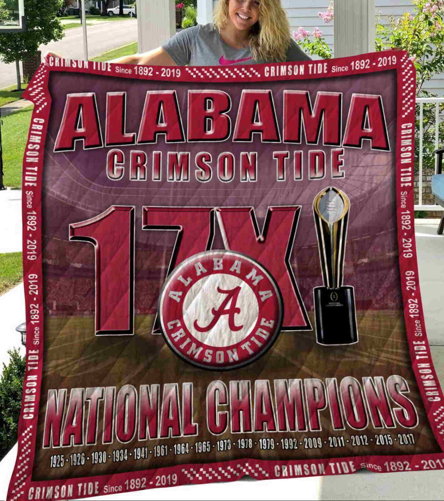 Alabama Grimson Tide 3D Quilt Blanket