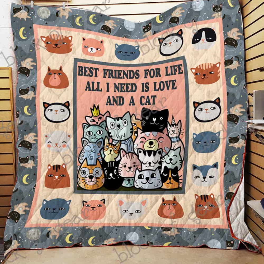 All Need Is Love And Cat 3D Quilt Blanket