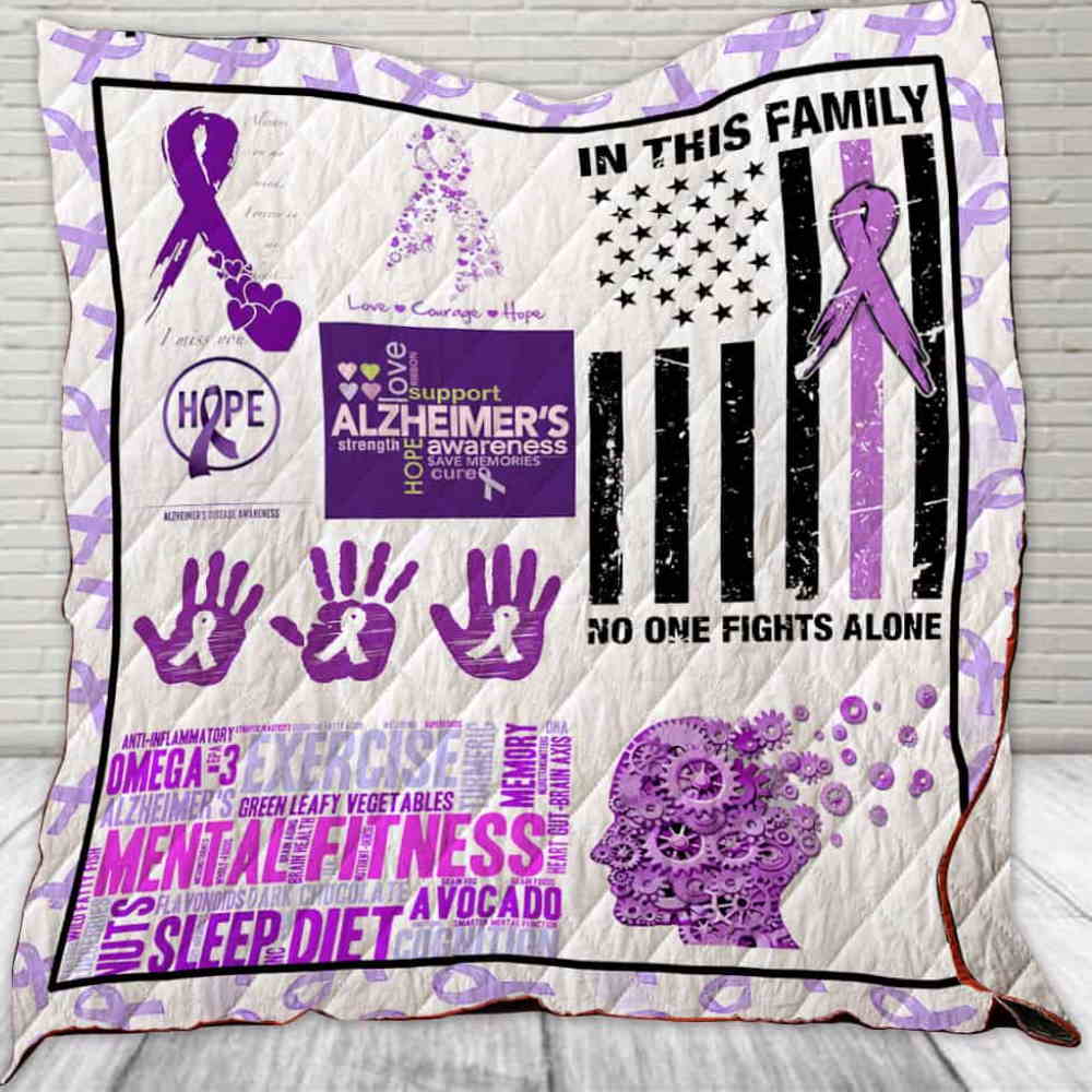 Alzheimer’S Disease Awareness 3D Quilt Blanket