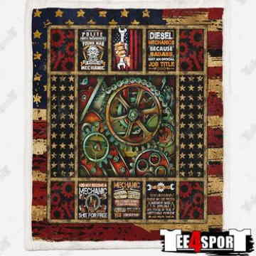 American Mechanics 3D Quilt Blanket