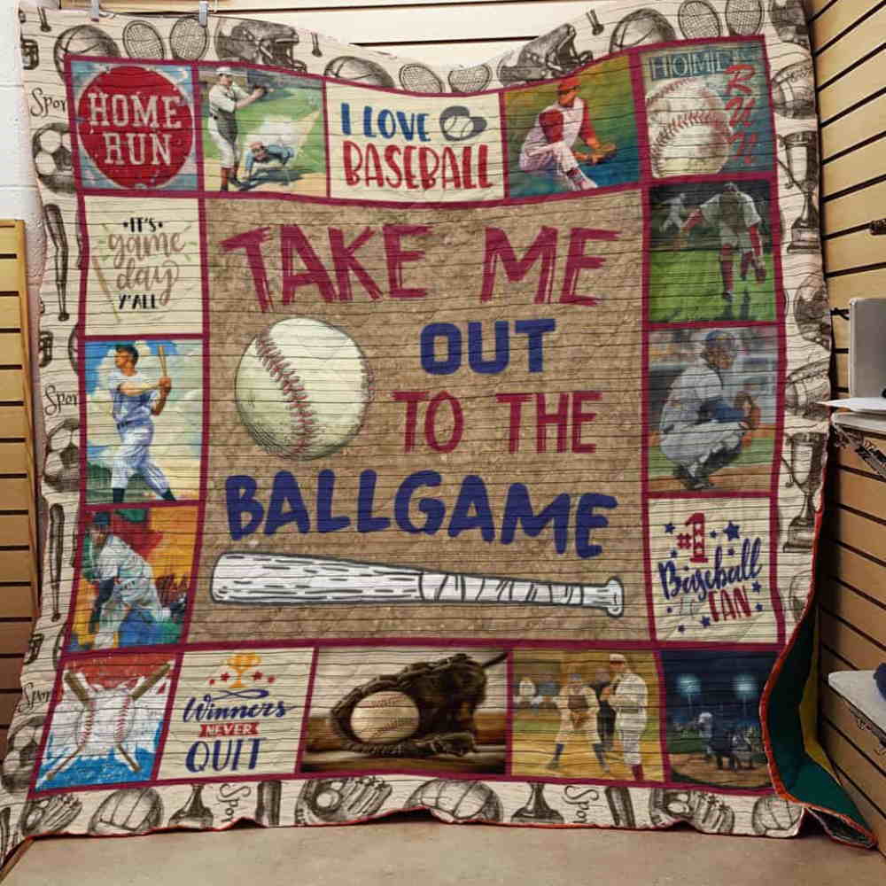 Baseball Take Me To The Ballgame Quilt Blanket