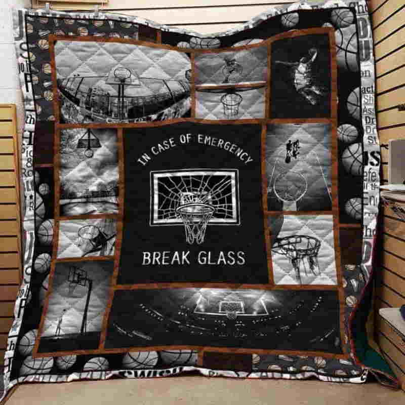 Basketball In Case Of Emergency Break Glass 3D Quilt Blanket