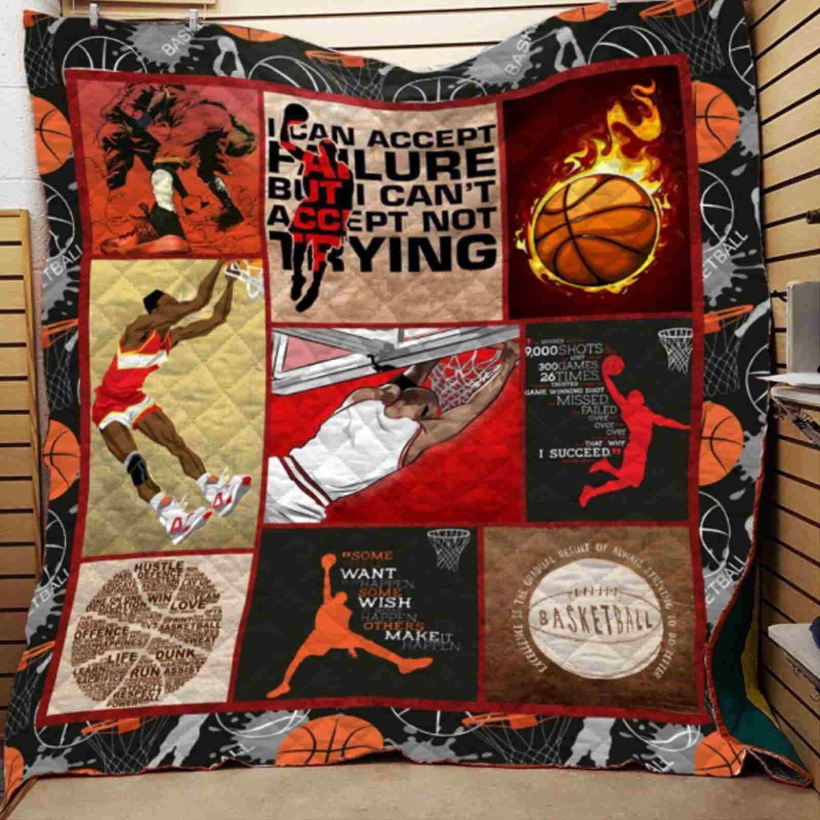 Basketball Keep Trying 3D Quilt Blanket