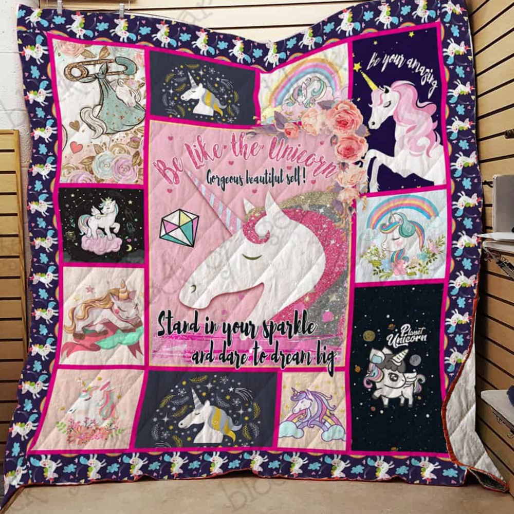 Be Like The Unicorn Quilt Blanket