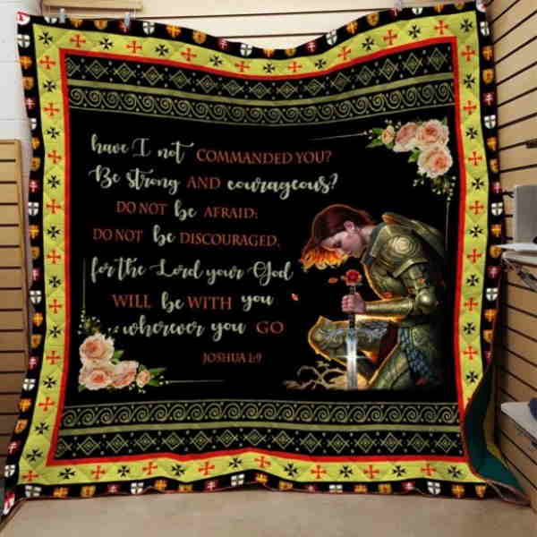 Be Strong And Courageous 3D Quilt Blanket