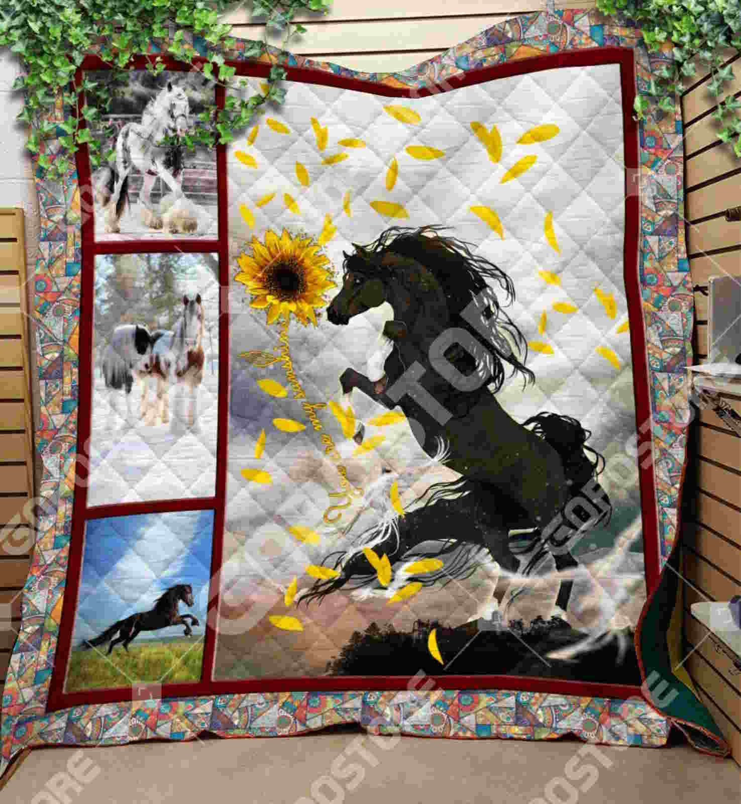 Beautiful Horses You Are My Sunshine Like 3D Quilt Blanket