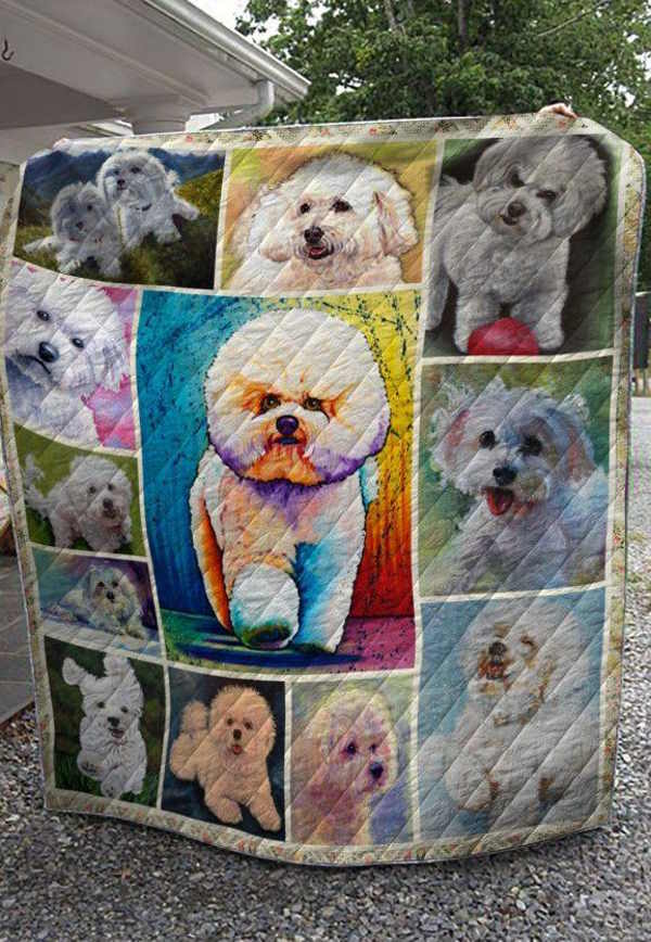 Bichon Dog 3D Quilt Blanket