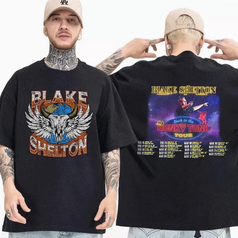 Blake Shelton Tour 2023 Shirt, Back To The Honky Tonk Tour 2023 Shirt