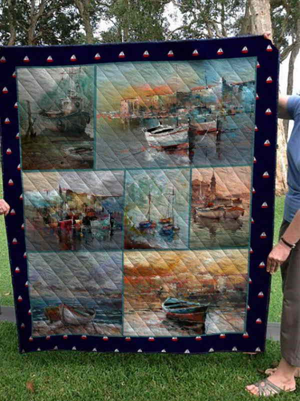 Boat 3D Quilt Blanket