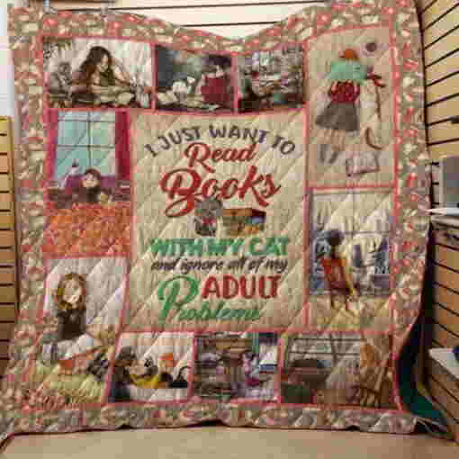 Book With My Cat 3D Quilt Blanket